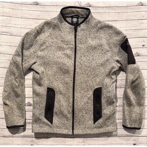 Icewear Iceland Mens Fleece Sweater Sz L Gray Full Zip Pockets Lightweight Warm